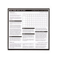 The Brass Monkey Beer Bowling Drinking Game Set includes a rules sheet titled The Three Ways to Play with sections for League Play, Frame Play, phases, scoring, and Tenth Frame (Drinking)—plus a score table. Ideal for any bowling drinking game! Black on white design.