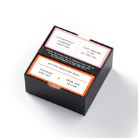 The Brass Monkey Debatable Game Set is a black box of debate cards with prompts on hot topics—like “A carefully planned vacation / Just making it up as you go”—for fun, lively social discussions.