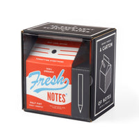 The Brass Monkey Fresh Ideas Milk Carton Note Set features 500+ red, white, and blue tear-off sheets in a playful, vintage milk carton box labeled Half Pint on the front.