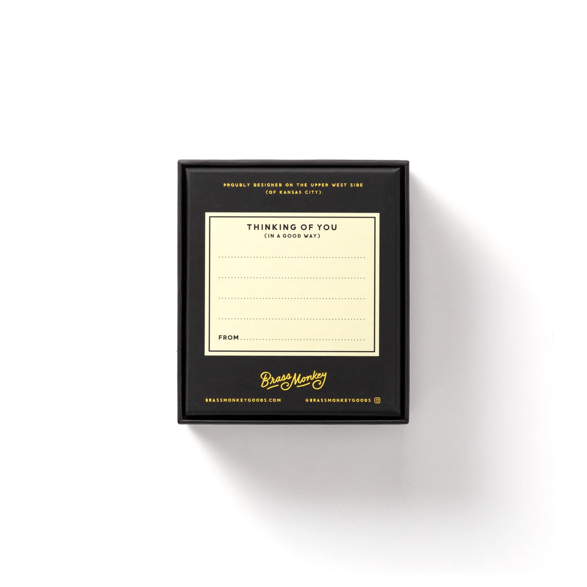 This giftable box features the Brass Monkey Home For Christmas 100 Piece Mini Shaped Puzzle with a cream label, space for a personal message and FROM, plus gold Brass Monkey branding on a white background.