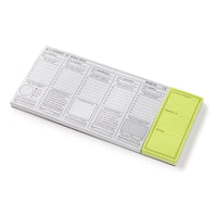 The Brass Monkey In a Moment of Weekness Weekly Planner Pad is a vintage-inspired rectangular notepad with black-on-white weekly planning sections and a bright yellow sticky thoughts pad on the right.