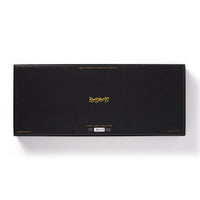 A large rectangular black box with gold text that reads “NYC Map 1,000 Piece Panoramic Puzzle” by Brass Monkey in the center and small gold writing along the edges, resembling a vintage map, photographed on a white background.