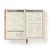 The Brass Monkey Part-Time Adult Undated Daily Planner shows a sample daily schedule on the left and planner tips on the right, with a cactus illustration, plus sections for notes and priorities.