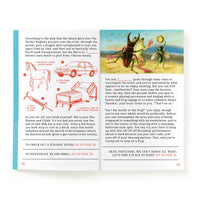 The Make Your Own Romantasy Book by Brass Monkey is an open, illustrated book with diagrams and a story where readers make choices, creating their own adventure in a choose-your-own-path style.