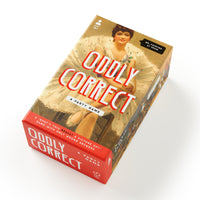 Oddly Correct Party Game by Brass Monkey is an adult board game in a red and beige box featuring a vintage woman in white. With the tagline "A party game with only one right answer," it's perfect for fans of funny card games.