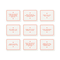 Oddly Correct Party Game by Brass Monkey features cards with red writing, making it perfect for a hilarious party or game night.