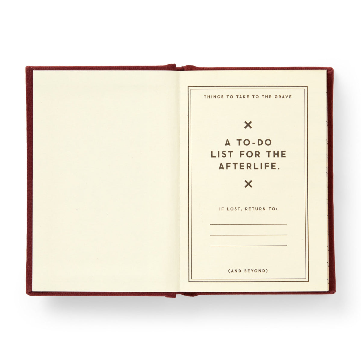The Brass Monkey "People I Plan To Haunt Tiny Diary" features a red cover, spaces for contact info if lost, and blank lines for your notes—perfect for making lists to remember in the afterlife.