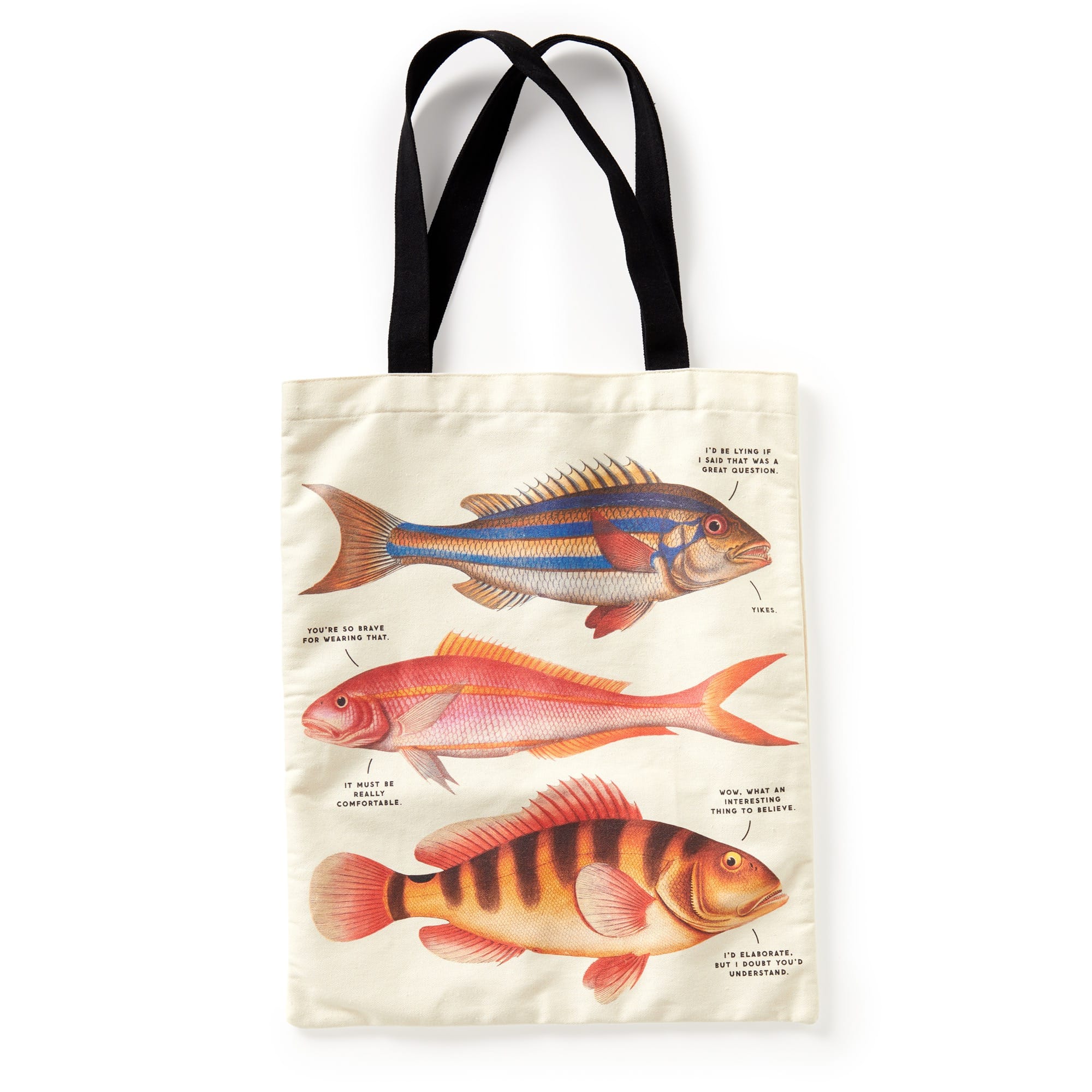 ☆関税込☆Rockfish Weatherwear★CANVAS BAGUETTE TOTE BAG★ Judgy Fish Canvas Tote – Brass Monkey
