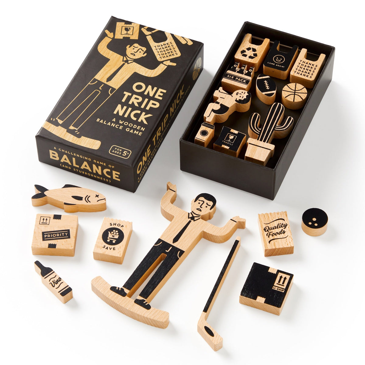 One Trip Nick Wooden Balance Game - Brass Monkey - 9780735385788