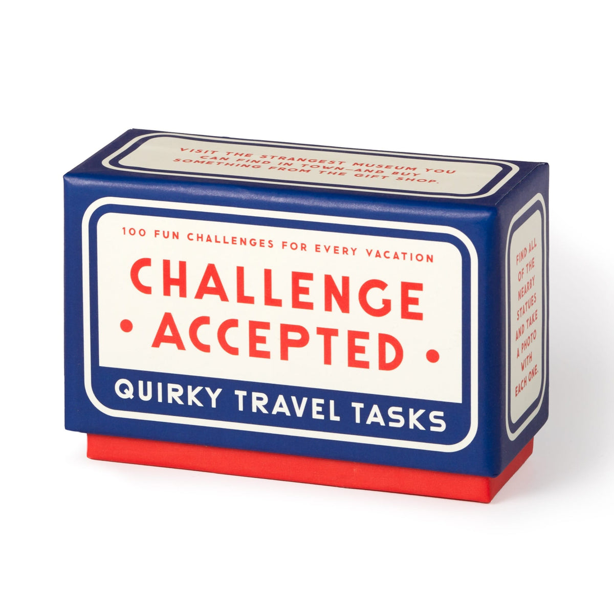Task Card Color:blue Challenge Accepted Travel Tasks Card Deck | Brass Monkey