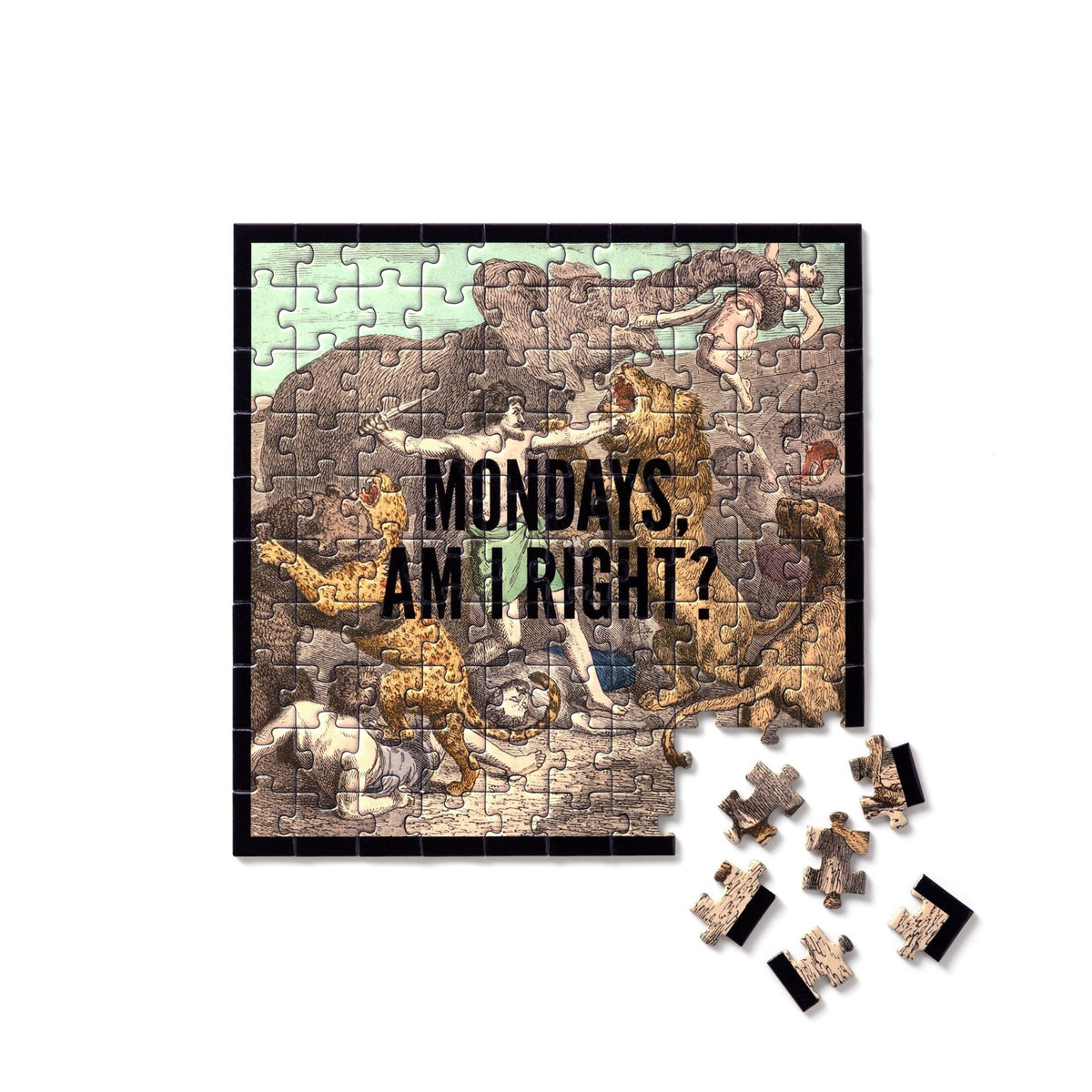 Mondays, Am I Right? 100 Piece Mini Shaped Puzzle - Brass Monkey - 9780735368897