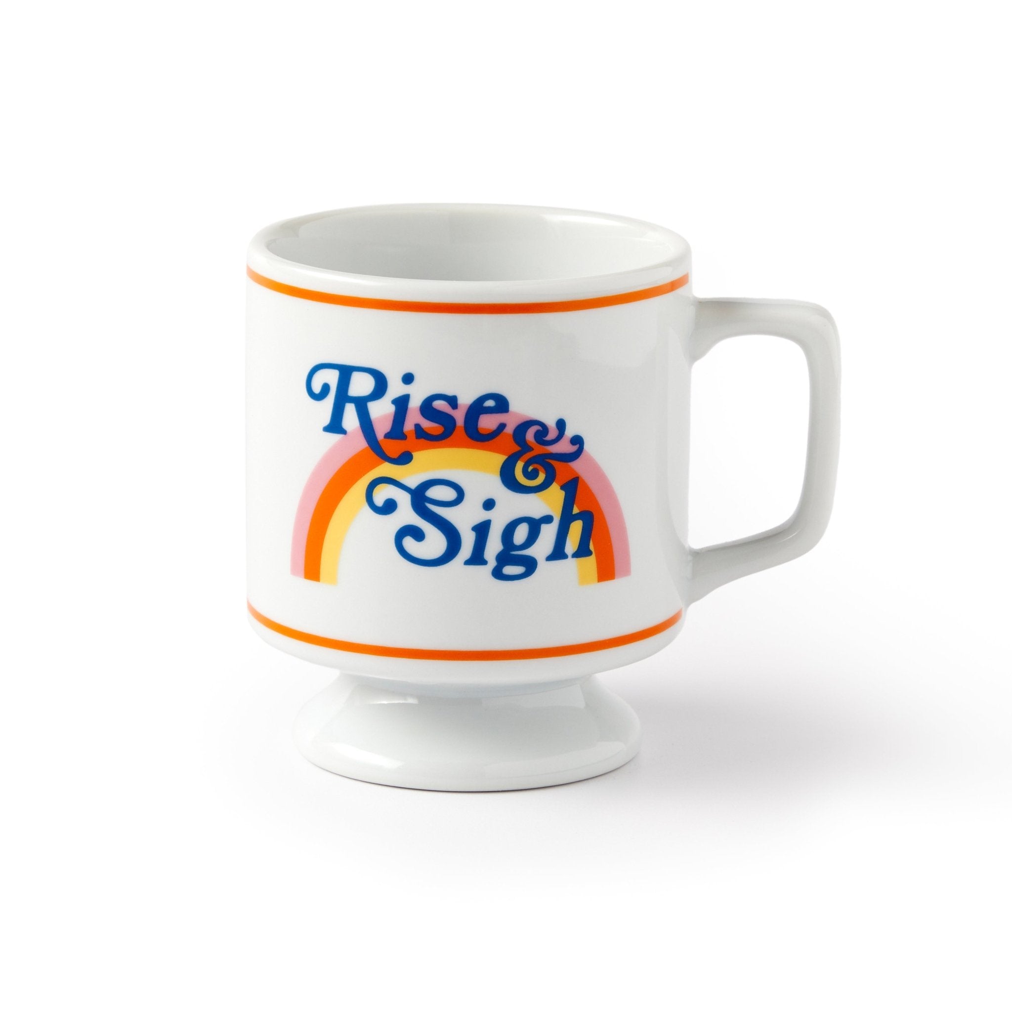 Rise & Sigh Pedestal Mug – Brass Monkey