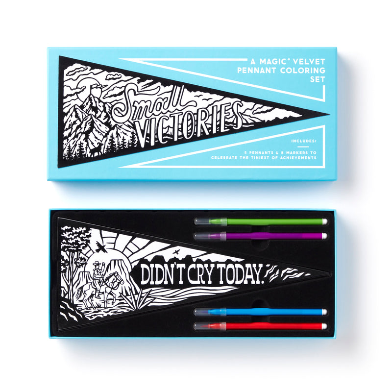 Small Victories Magic Velvet Pennant Coloring Set