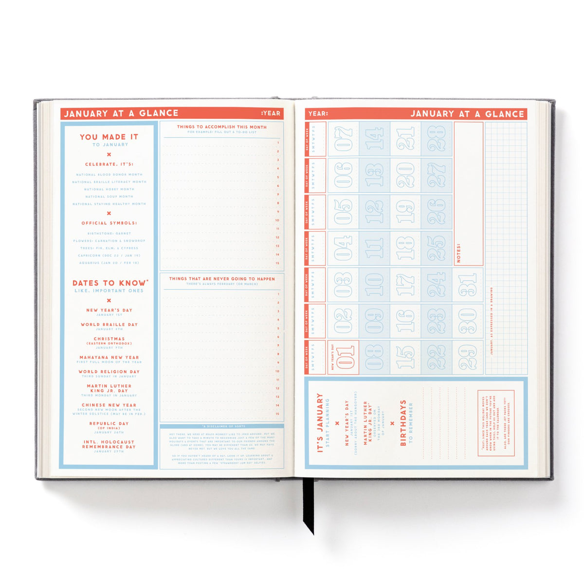 The Perpetually Late Show Undated Standard Planner Undated Standard Planner Brass Monkey 